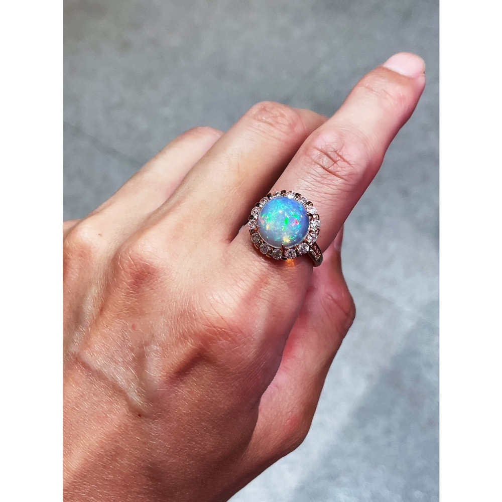 LEROY JEWELRY 樂花精品珠寶-［柔光境界·天然衣索比亞蛋白石戒指］-細節圖3