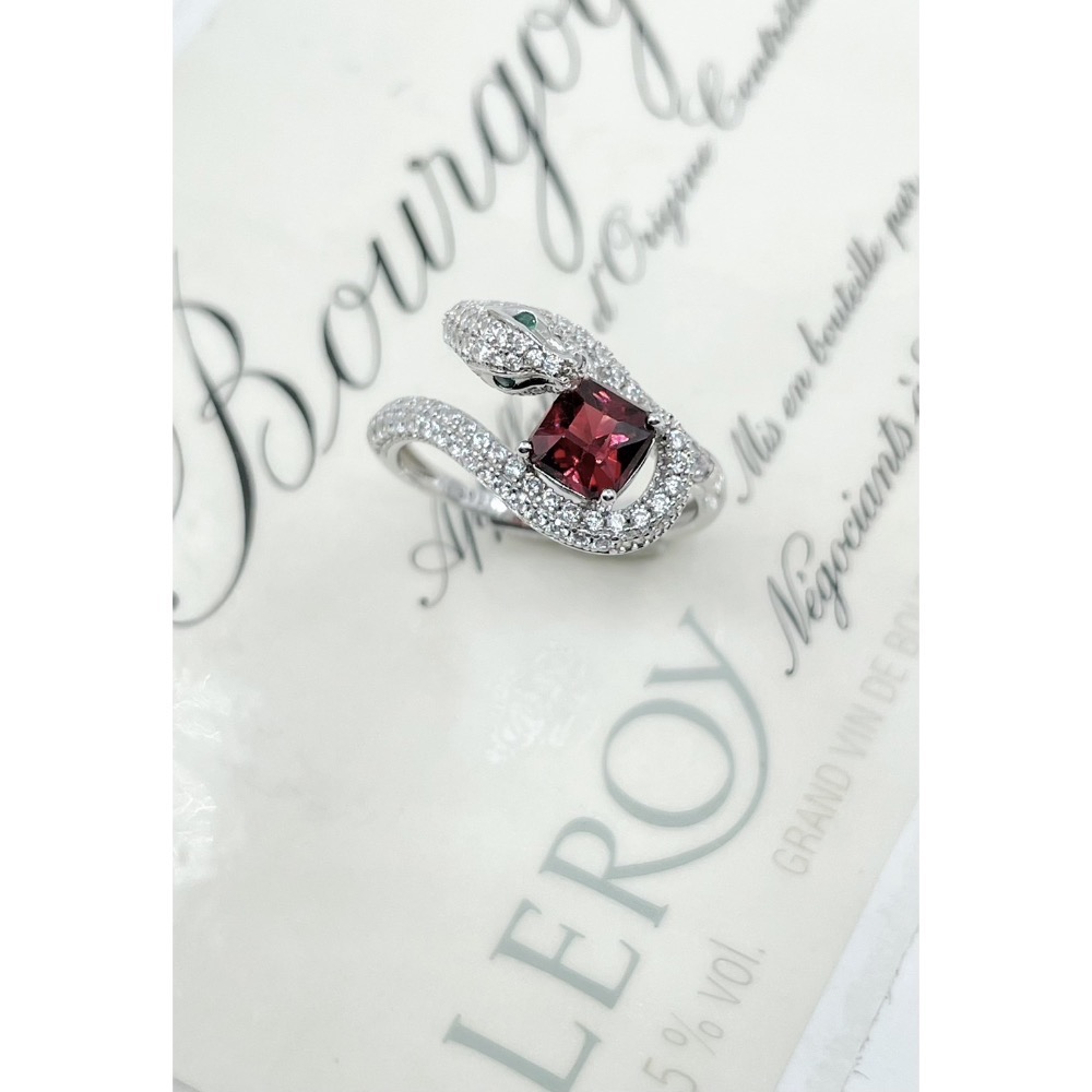 LEROY JEWELRY 樂花精品珠寶-[深紅纏影 Garnet Entwine石榴石戒指］-細節圖2