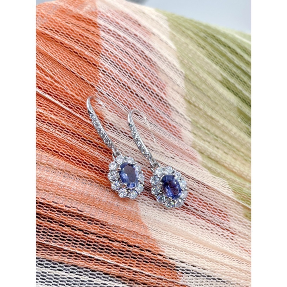 LEROY JEWELRY 樂花精品珠寶-｜Leroy・澄藍語境 ✦堇青石耳環-細節圖3