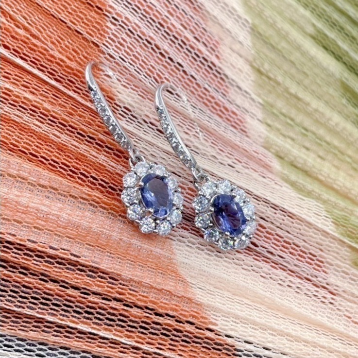 LEROY JEWELRY 樂花精品珠寶-｜Leroy・澄藍語境 ✦堇青石耳環-細節圖3