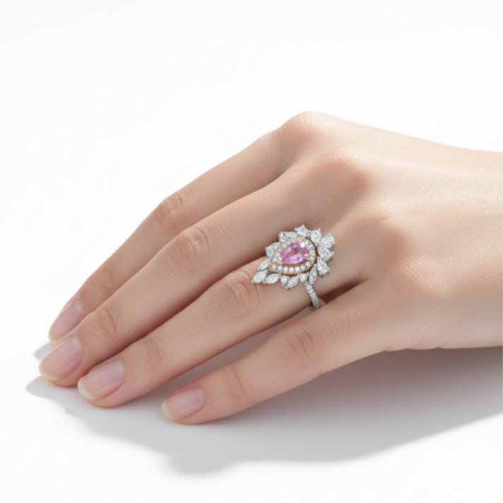 LEROY JEWELRY 樂花精品珠寶 心中之蓮︱帕帕拉恰藍寶石戒指-細節圖2