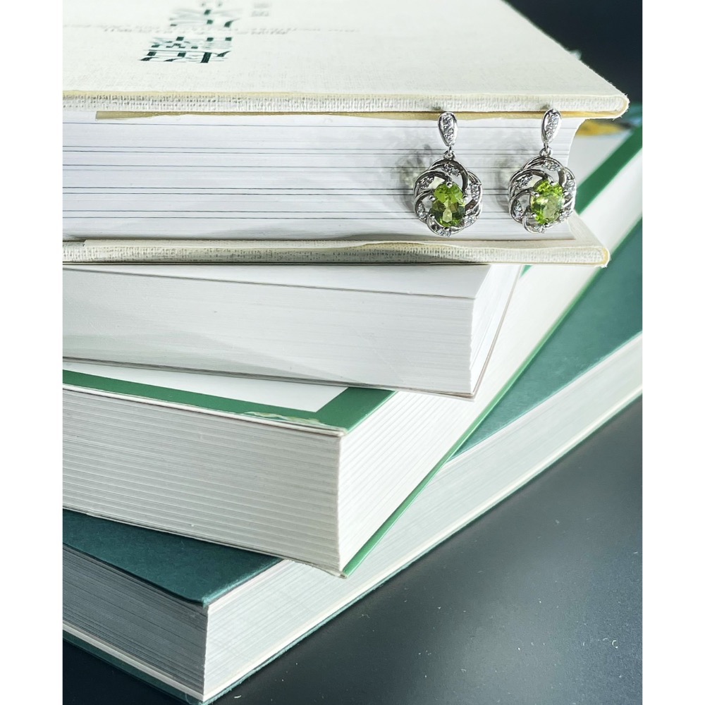 LEROY JEWELRY 樂花精品珠寶-｜Leroy・城市綠光 ✧橄欖石耳環-細節圖4