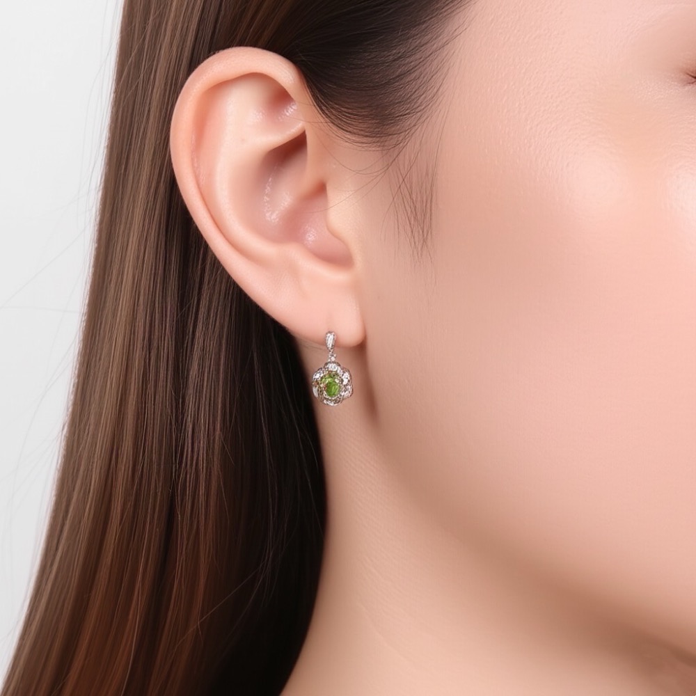 LEROY JEWELRY 樂花精品珠寶-｜Leroy・城市綠光 ✧橄欖石耳環-細節圖6