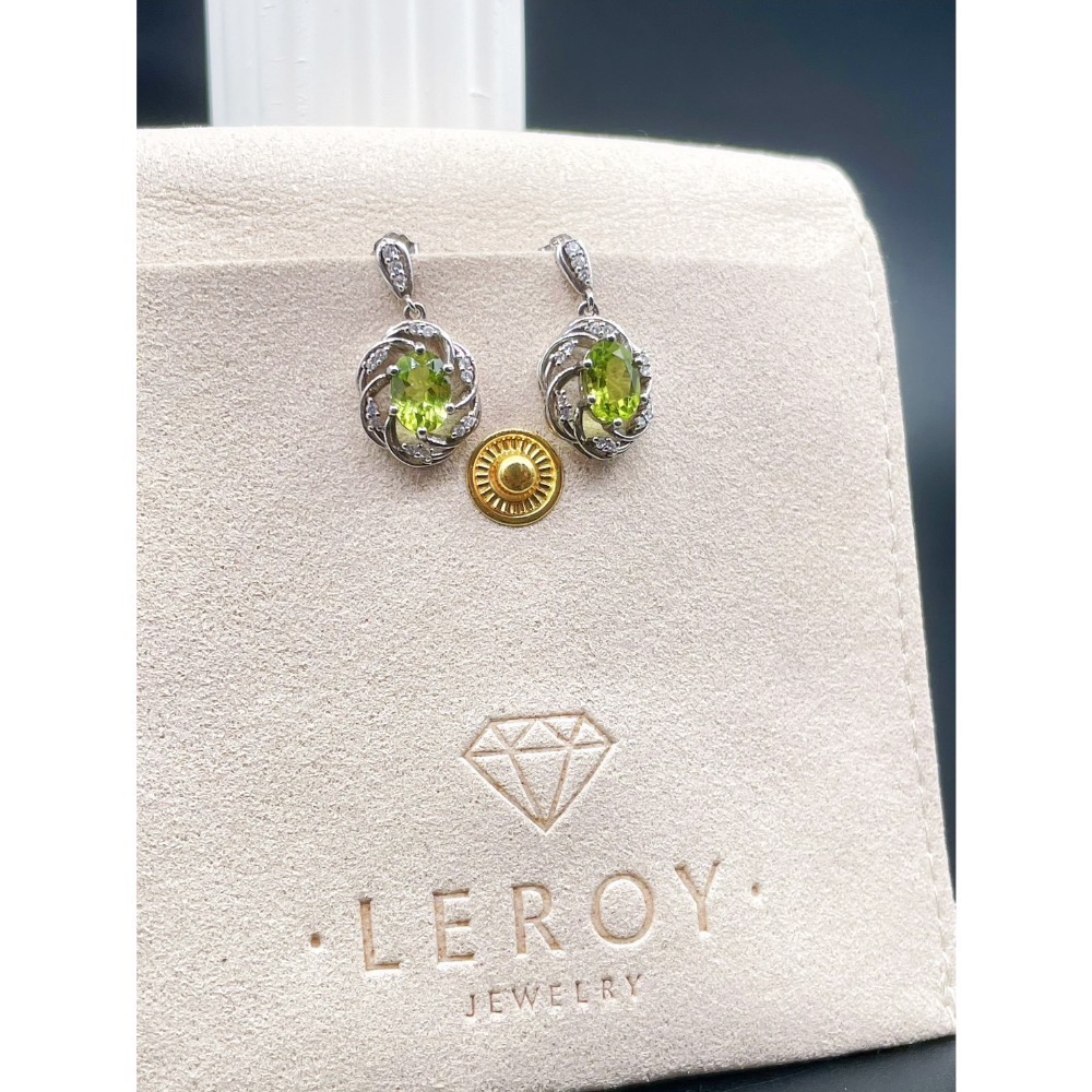 LEROY JEWELRY 樂花精品珠寶-｜Leroy・城市綠光 ✧橄欖石耳環-細節圖10