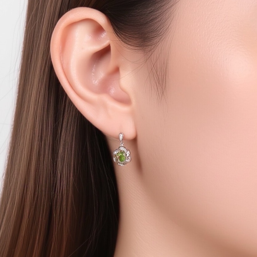 LEROY JEWELRY 樂花精品珠寶 城市綠光︱橄欖石耳環-細節圖2