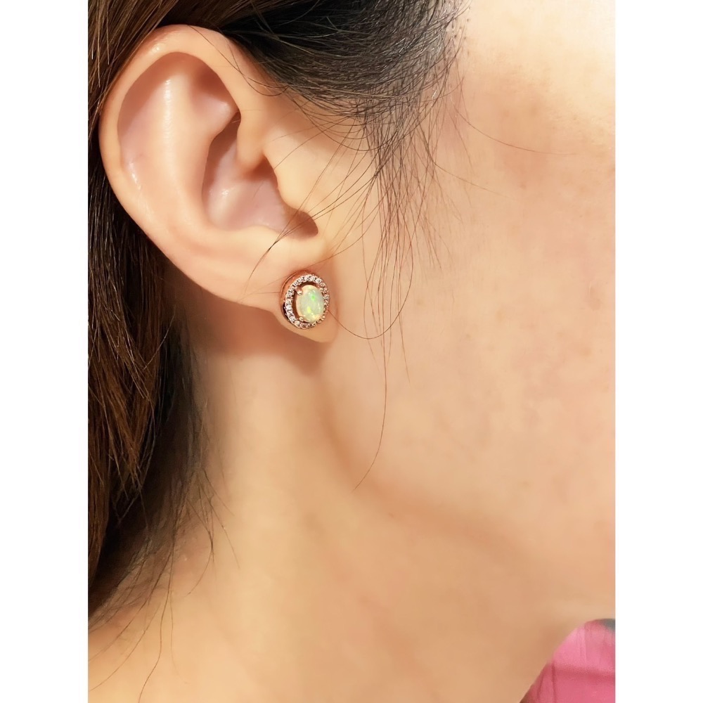 LEROY JEWELRY 樂花精品珠寶-[Leroy・流光幻彩｜蛋白石耳環]-細節圖2