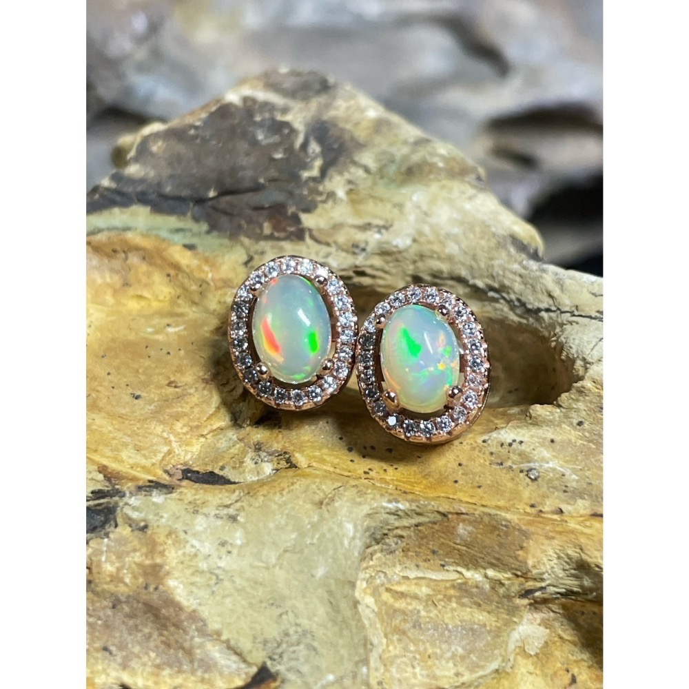 LEROY JEWELRY 樂花精品珠寶-[Leroy・流光幻彩｜蛋白石耳環]-細節圖5