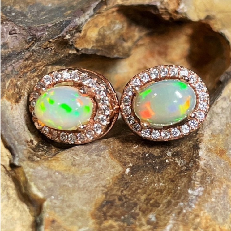 LEROY JEWELRY 樂花精品珠寶 流光幻彩︱蛋白石耳環-細節圖3