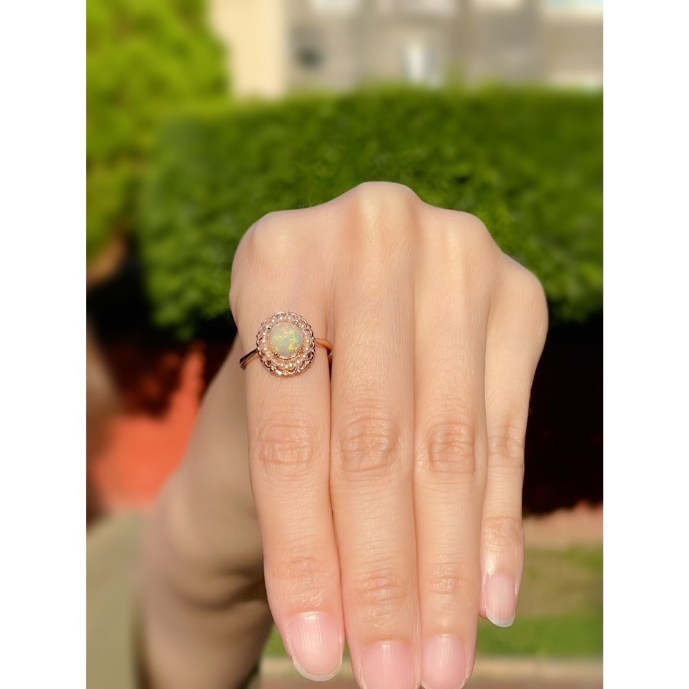 LEROY JEWELRY 樂花精品珠寶-［Leroy・幻彩之約｜蛋白石戒指]-細節圖6