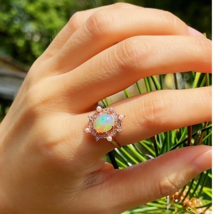 LEROY JEWELRY 樂花精品珠寶 極光花冠︱蛋白石戒指-細節圖2