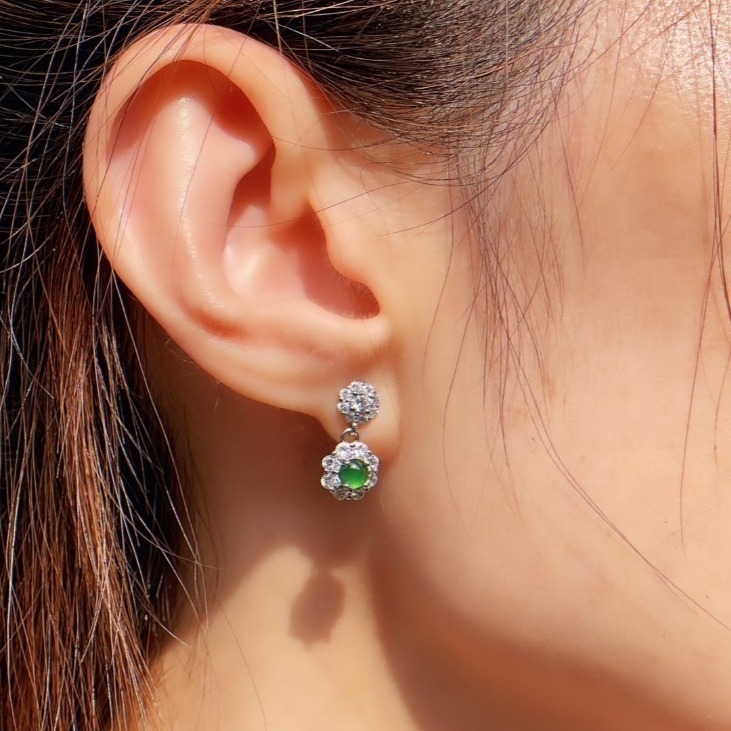LEROY JEWELRY 樂花精品珠寶 翠花冠語︱翡翠耳環-細節圖2