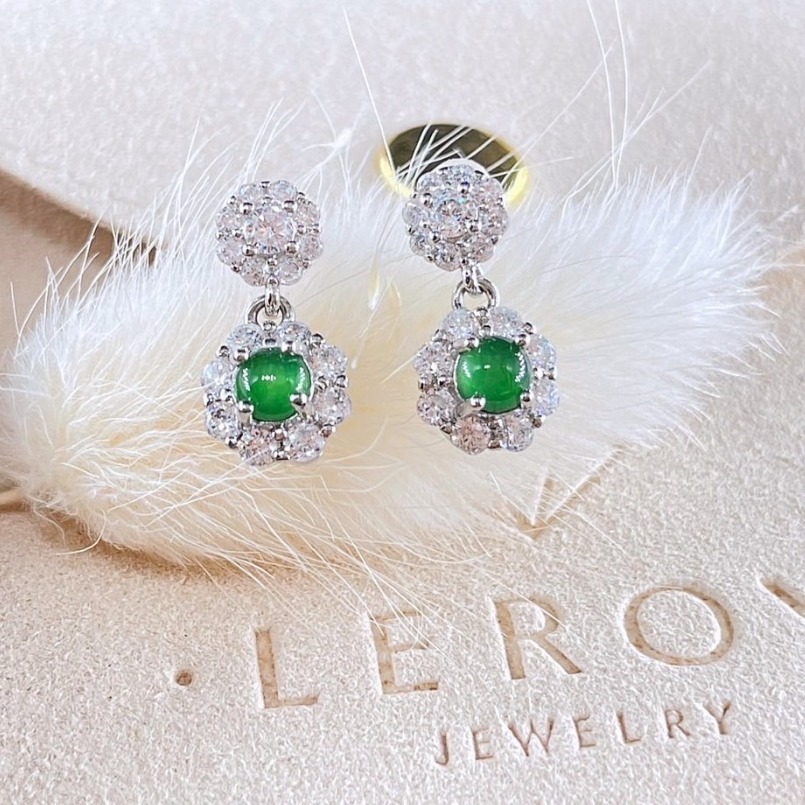 LEROY JEWELRY 樂花精品珠寶 翠花冠語︱翡翠耳環-細節圖3