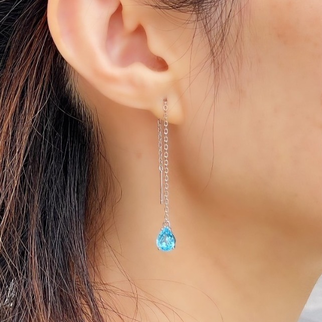 LEROY JEWELRY 樂花精品珠寶 海藍的告白︱托帕石耳環-細節圖2