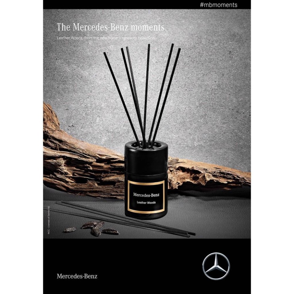 ☆MOMO小屋☆ MERCEDES-BENZ 木質與皮革 頂級居家精油擴香組(無酒精) 100ml-細節圖2