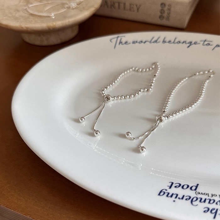 心飾Acc🇰🇷快速出貨「流行純銀飾品 925純銀光珠銀珠可調節純銀手鍊 圓珠手鍊 銀珠手鍊 銀飾 拉抽手鍊-細節圖4