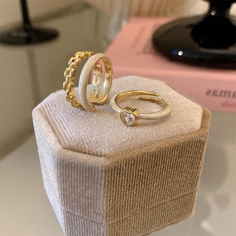 心飾Acc🇰🇷快速出貨「韓國飾品 法式滴釉愛心 / 雙層戒 開口戒 戒圍可調-細節圖8