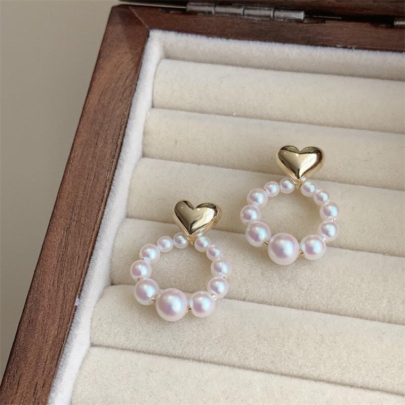 心飾Acc🇰🇷快速出貨「韓國925銀針 淡水珍珠心型耳環 氣質高雅 愛心耳環 銀針耳環 珍珠耳環-細節圖3