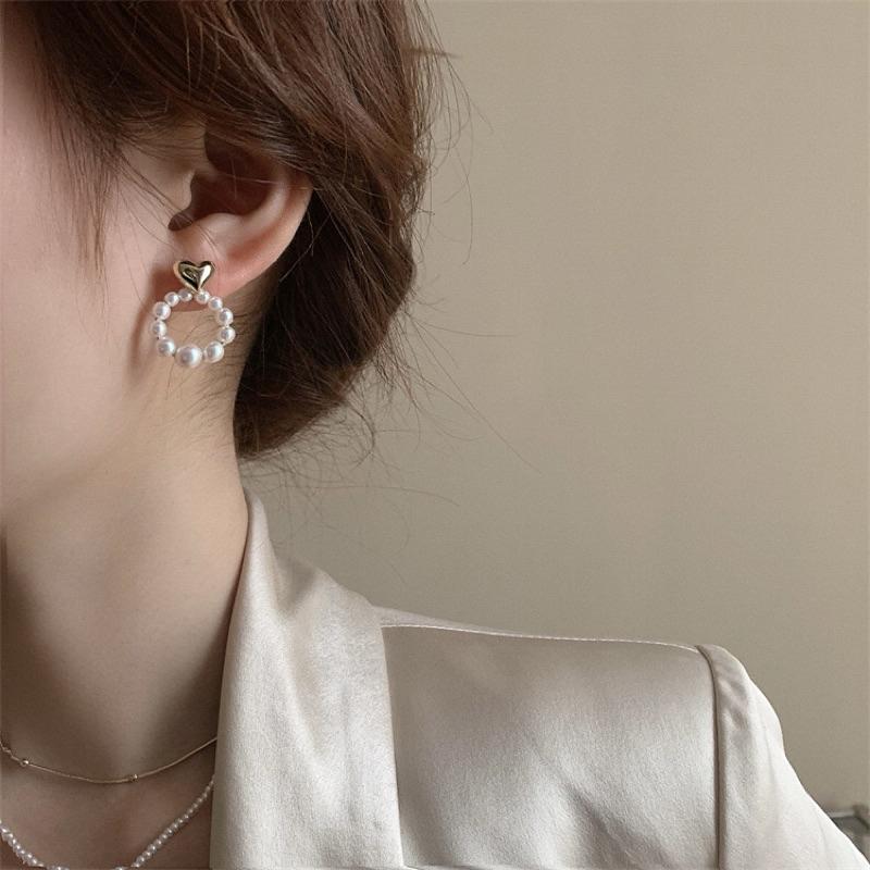 心飾Acc🇰🇷快速出貨「韓國925銀針 淡水珍珠心型耳環 氣質高雅 愛心耳環 銀針耳環 珍珠耳環-細節圖6