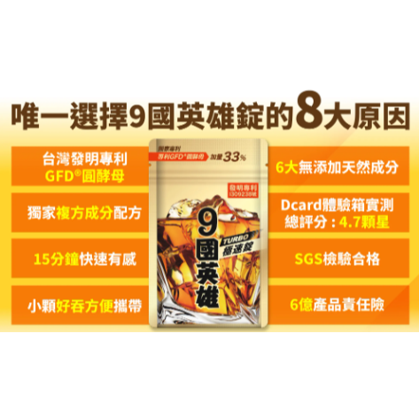 婕樂纖 9國英雄TURBO極速錠 (20顆/包)-細節圖7