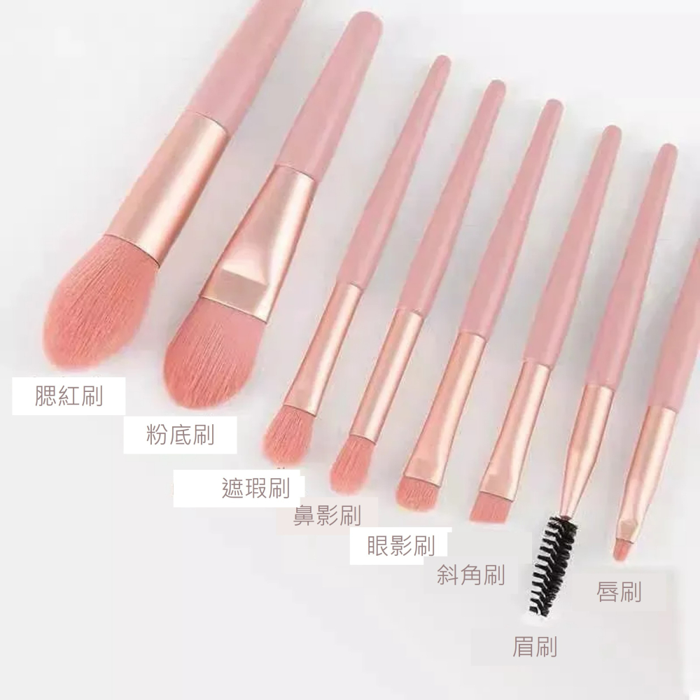 超方便｜8支刷具組 攜帶式 化妝刷套裝 化妝刷 眼妝刷 眼影刷 腮紅刷 粉底刷 遮瑕刷 軟毛-細節圖4