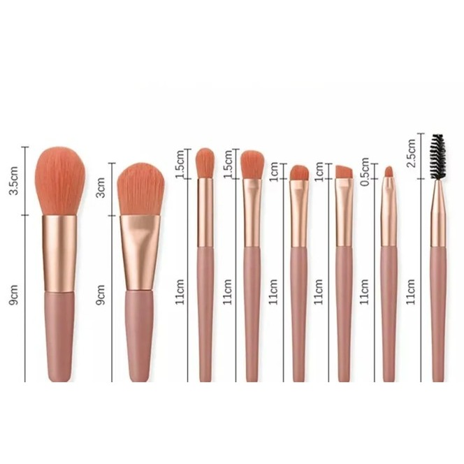 超方便｜8支刷具組 攜帶式 化妝刷套裝 化妝刷 眼妝刷 眼影刷 腮紅刷 粉底刷 遮瑕刷 軟毛-細節圖5