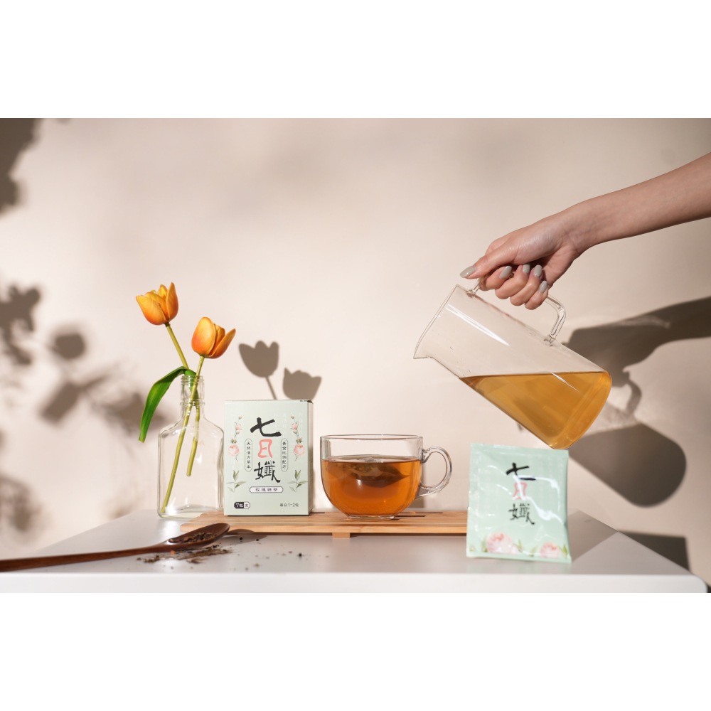 《現貨》玫瑰綠茶 七日纖纖體茶包-細節圖4