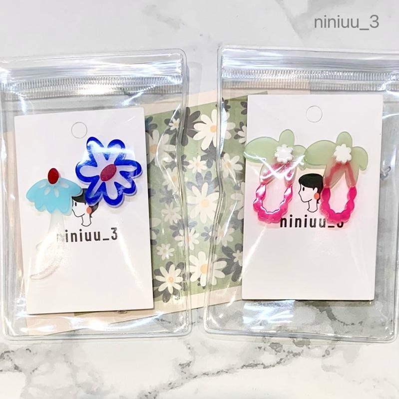 niniuu_3✨台灣現貨(出貨)『S925銀針-半霧不規則清新花朵耳環』夏ins半透明日韓高質感y2k耳夾樹脂醋酸耳環-細節圖4
