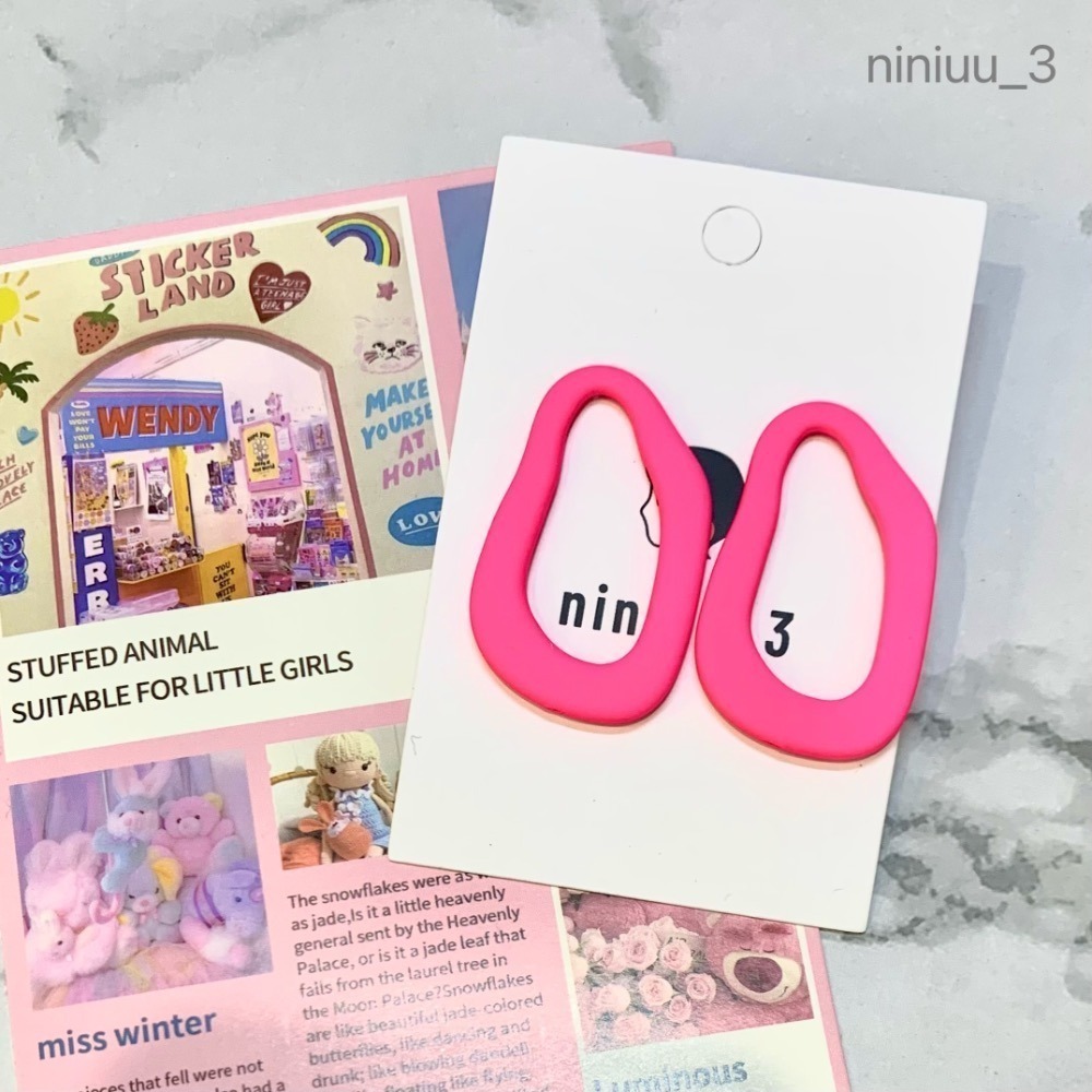 niniuu_3✨台灣現貨(出貨) 『S925銀針-多巴胺不規則耳環』多巴胺耳環 浮誇耳環 多巴胺色 可愛耳環 甜美耳環-細節圖5