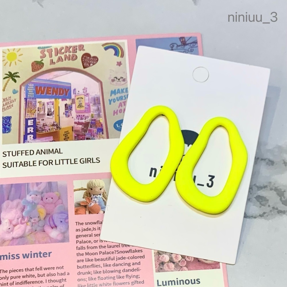 niniuu_3✨台灣現貨(出貨) 『S925銀針-多巴胺不規則耳環』多巴胺耳環 浮誇耳環 多巴胺色 可愛耳環 甜美耳環-細節圖7