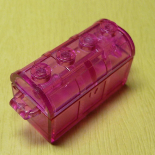【小荳二手樂高】LEGO 零件配件 容器 透明深粉紅色 藏寶箱