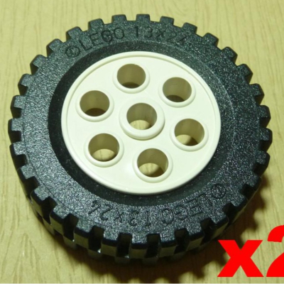 【小荳二手樂高】LEGO 黑色/白色 輪胎 (2顆) Tire 13x24 Model + 30mm D.x13mm