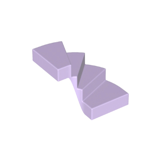 【小荳樂高】LEGO 淡紫色 6x6x4 曲形90度旋轉固定階梯/樓梯 Stairs 28466