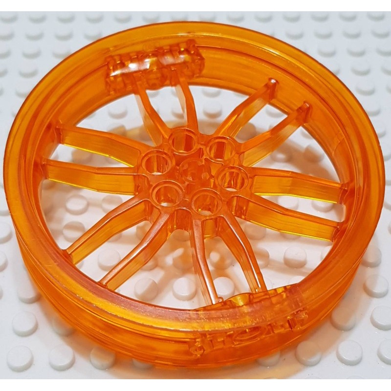 【小荳樂高】LEGO 透明橘色 75mm D.x17mm 機車 大輪框 Wheel 88517 6125718-細節圖3