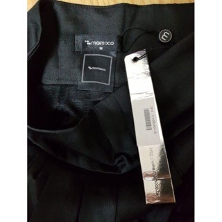 專櫃momoco 黑色百褶裙 短裙 A字裙-細節圖2