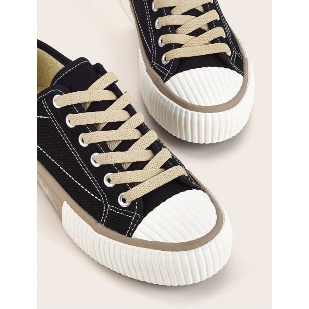 韓版低幫低筒板鞋 厚底簡約 馬卡龍色 運動鞋 小白帆布鞋包鞋 平底休閒鞋 餅乾鞋-細節圖4