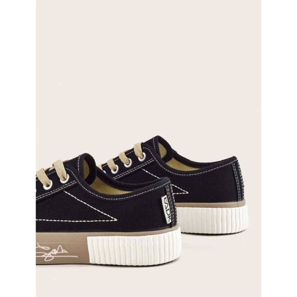 韓版低幫低筒板鞋 厚底簡約 馬卡龍色 運動鞋 小白帆布鞋包鞋 平底休閒鞋 餅乾鞋-細節圖6