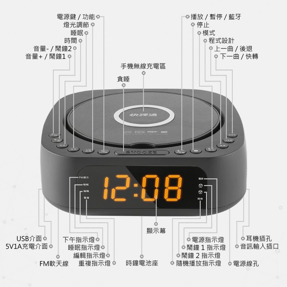 出清Abee快譯通藍牙無線充電CD立體聲音響 CD62 白色現貨 通過NCC認證:CCAJ19LP84F0T8-細節圖9