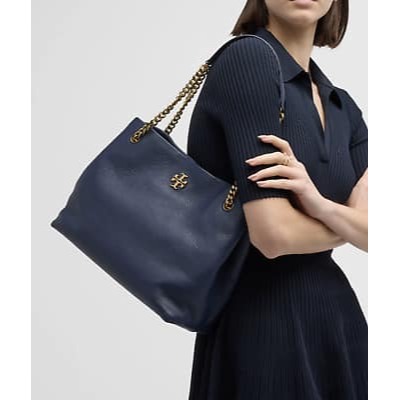保證正品 美國Tory Burch Kira系列皮革托特包 藍色 現貨*1-細節圖2