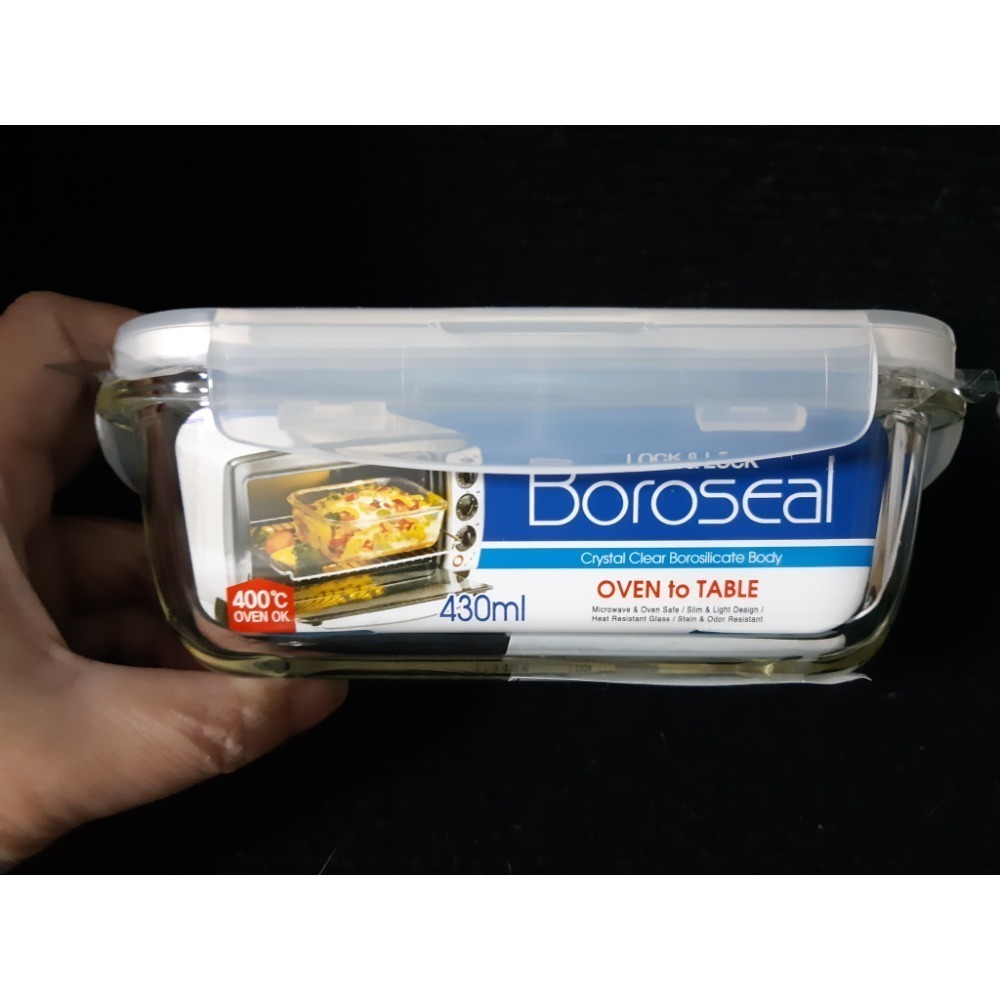 粟米小鋪~LOCK & LOCK 樂扣樂扣第三代耐熱玻璃保鮮盒長方形430ML(LLG424)-細節圖2