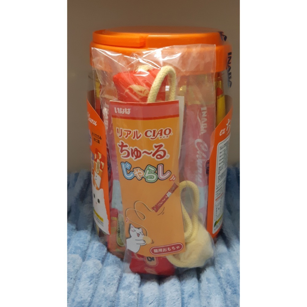 粟米小舖- Ciao 啾嚕肉泥 雞肉/鮪魚 綜合桶附玩具 14gx50入-細節圖6