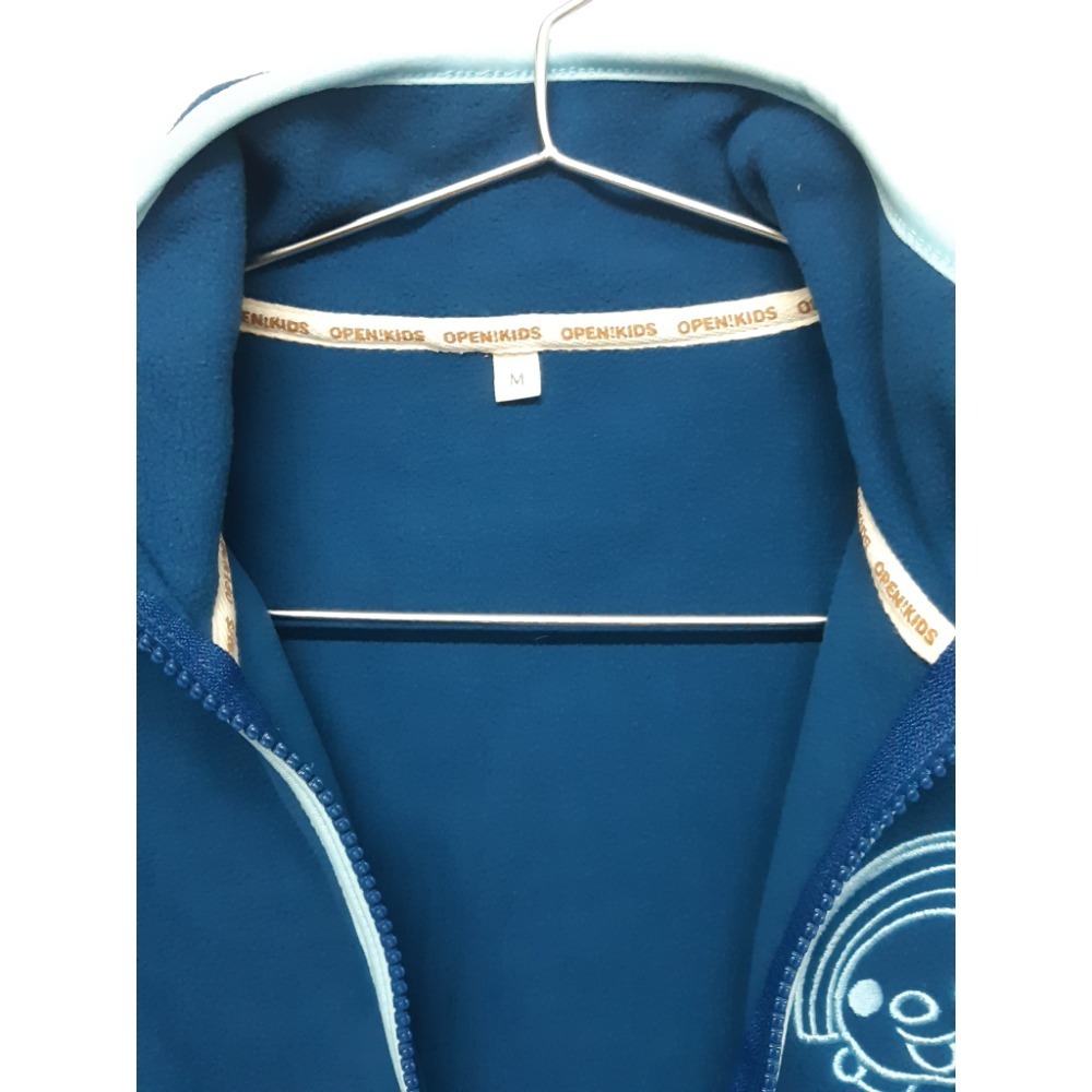 粟米小舖-Open!雙層貼合Fleece立領保暖外套 深灰藍 大女人版-細節圖3