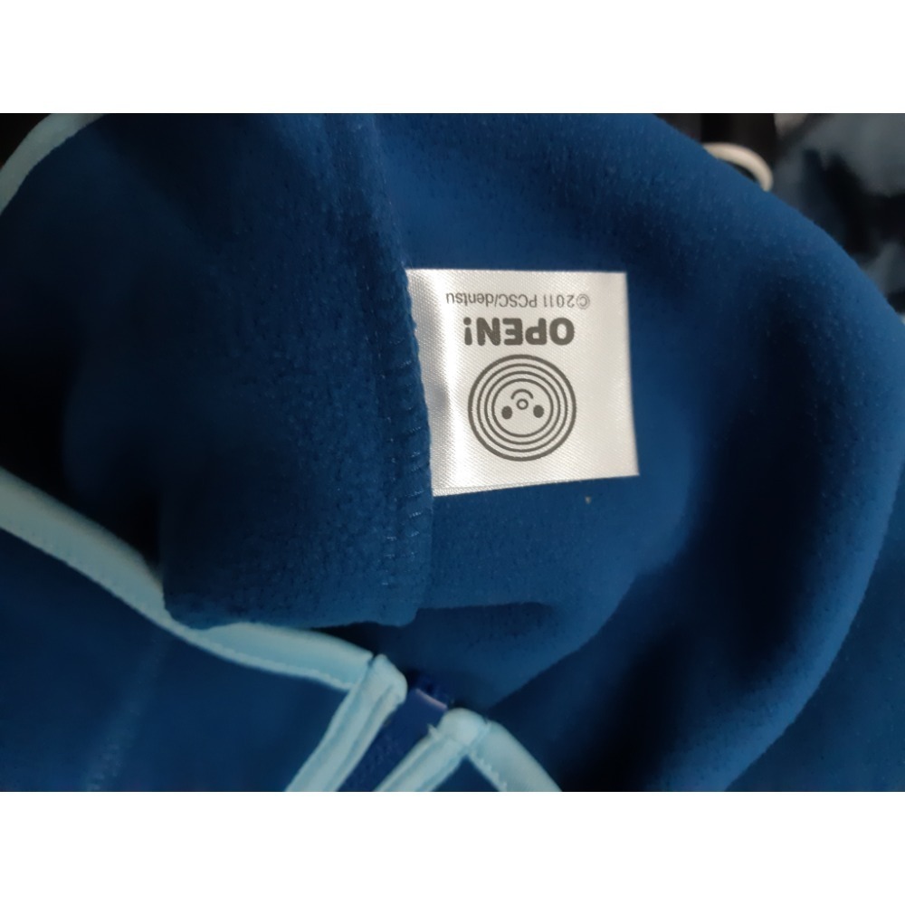 粟米小舖-Open!雙層貼合Fleece立領保暖外套 深灰藍 大女人版-細節圖5