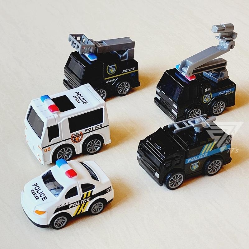 【台灣現貨】【Q版城市警車合金車】玩具警車 玩具小汽車 小車車 口袋玩具車 MINI車 迴力車 救援警車 可愛小車車-細節圖2