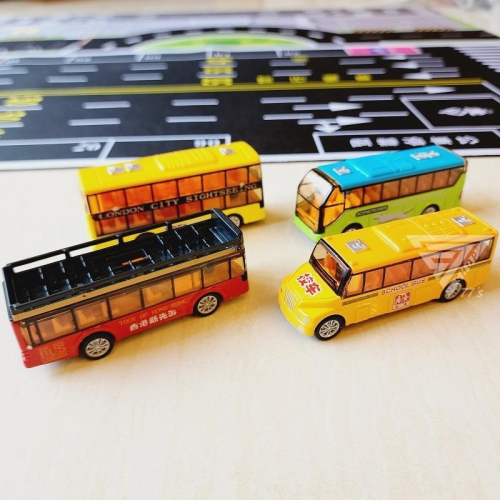 【台灣現貨】【合金旅遊巴士/4款可選】雙層巴士 校車 旅行車 公車 合金巴士 模型車 交通車 玩具車 小汽車 旅行車