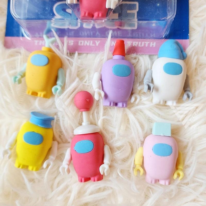 【台灣現貨】【太空狼人殺玩具橡皮擦6入一盒】造型橡皮擦 小橡皮擦 3D橡皮擦 卡通造型橡皮擦 狼人殺遊戲 狼人殺公仔-細節圖2