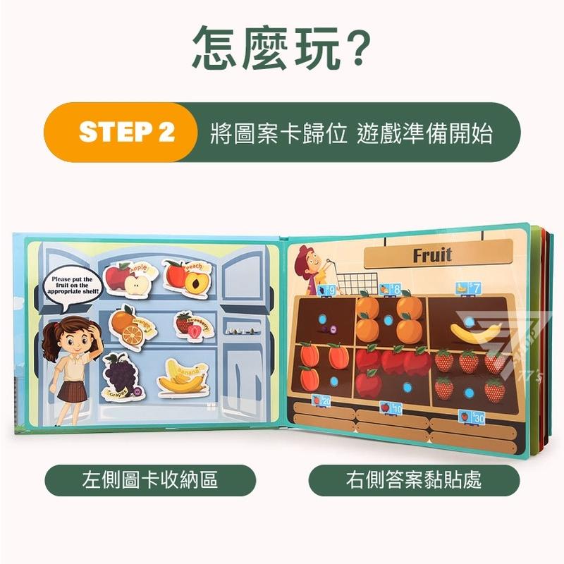 【台灣現貨】【黏貼書/安靜書/可反覆使用】busy book 認知書 翻翻書 早教玩具 兒童繪本 蒙特梭利教具 魔鬼氈書-細節圖4