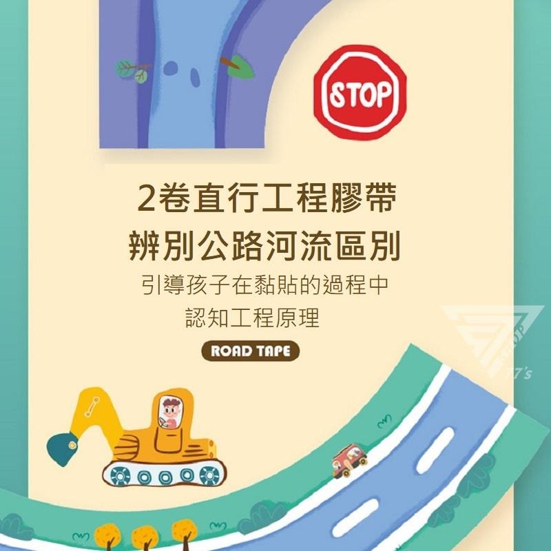 【台灣現貨】【兒童DIY公路鐵路設計膠帶】停車場場景 道路交通地圖 貼紙玩具 DIY汽車場景地圖 道路膠帶 紙膠帶-細節圖5