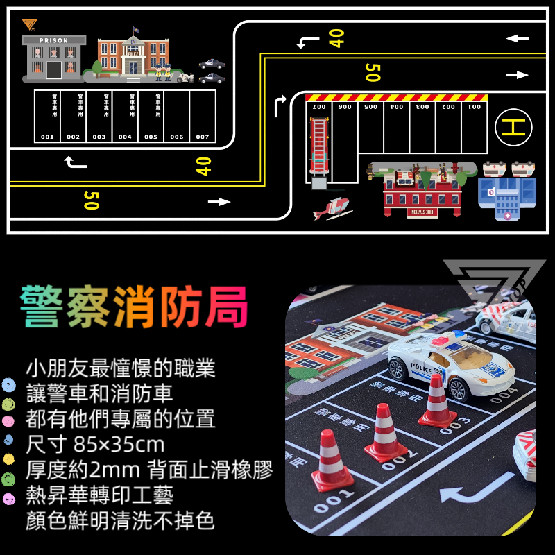 現貨【2023台灣道路場景 車車墊 1:64 台灣製】模型車地墊 滑鼠墊 玩具車墊 適用( TOMICA 樂高 風火輪車-細節圖6