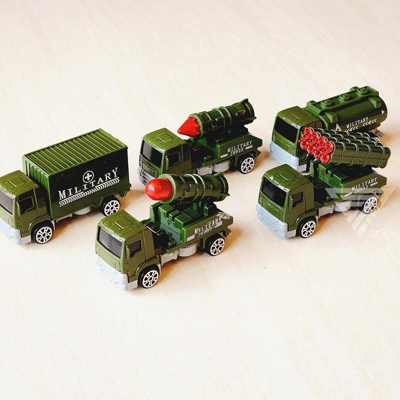 【台灣現貨】【輕型軍事車合金車/5款可選】導彈車 砲彈車 坦克車 模型戰車 迷彩 運輸車 戰鬥車 小汽車 玩具戰車 模型-細節圖2