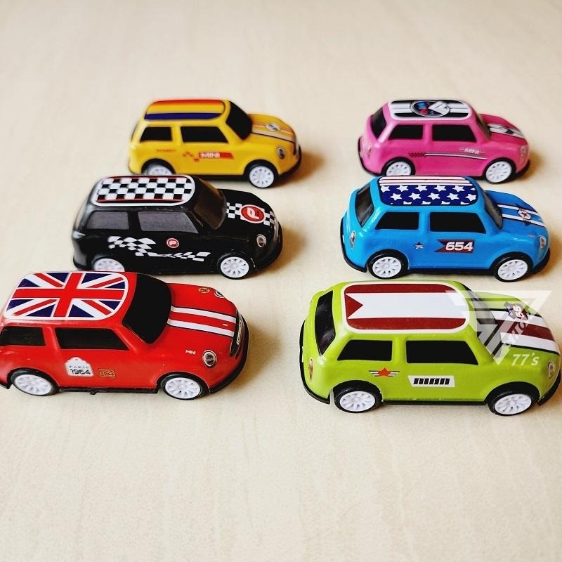 【台灣現貨】【仿真MINI COOPER休閒車/6款可選】1:43 模型玩具車 回力車  小汽車 玩具車 迴力車 小車車-細節圖2